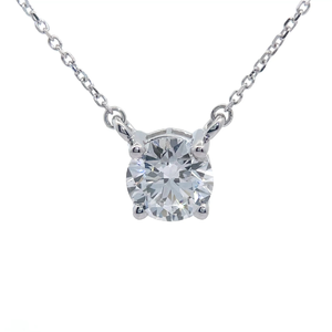 lot 4 image: NEW 2 Carat Diamond Round Solitaire Necklace in 14k White Gold $3,495 Retail VIDEO