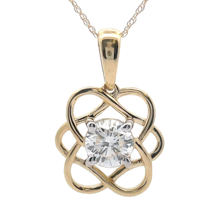 lot 19 image: NEW 1 Carat Diamond Mandala Infinity Love Knot Pendant Necklace in 14k Yellow Gold $2,995 Retail VIDEO