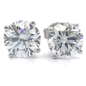 lot 36 image: NEW 2 Carat Diamond Round Brilliant Solitaire Stud Earrings in 14k White Gold w Report $1,995 Retail VIDEO