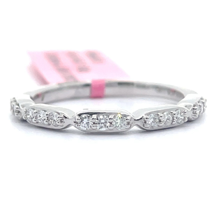 lot 37 image: NEW Modern 0.25 Carat Diamond Slim Stacking Ring in White Gold VIDEO