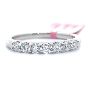 lot 44 image: NEW 0.50 Carat Diamond Slim Stacking Ring in 14k White Gold VIDEO