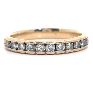 lot 47B image: Versatile 0.40 Carat Natural Diamond 12 Eternity Stacking Ring in 14k Yellow Gold VIDEO