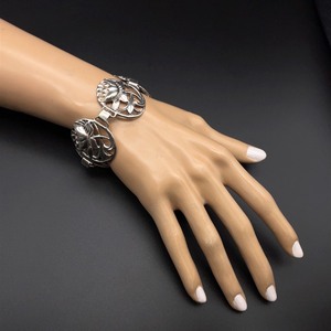 lot 58B image: Sterling Floral Link Bracelet  Art Nouveau Inspired  VIDEO 