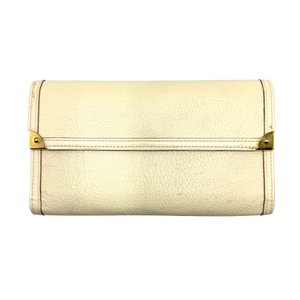 lot 63 image: Gucci Ivory Leather Bifold Wallet with Gold Corner Hardware Pre-Owned Retail $625