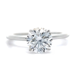 lot 18B image: NEW 1.68 Carat Diamond Solitaire Ring w Hidden Halo in 14K White Gold $3,900 Retail  VIDEO