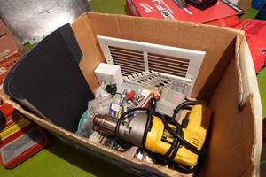 lot 322I image: DeWalt Drill with Assorted Hardware