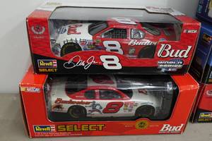 lot 269 image: 2 Revell Dale Earnhardt Jr 124 Scale BudBaseball Stock Car Replicas
