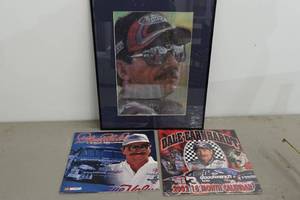 lot 282 image: Framed Dale Earnhardt Print with 2 Calendars