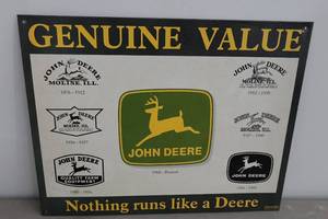 lot 303 image: John Deere Metal Sign