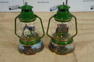 lot 94 image: 2 Bradford Exchange John Deere Memories Illuminated Lantern Collection