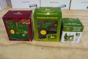 lot 95 image: 3 John Deere Ornaments