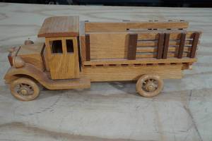 lot 140 image: Wooden Delivery Truck Model