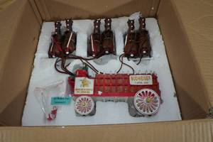lot 143 image: Hawthorne Village Budweiser Clydesdale Wagon