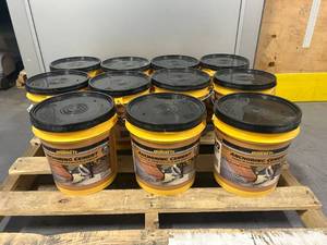 lot 72 image: QUIKRETE Lot of 11 Buckets of-  20 lb. Anchoring Cement