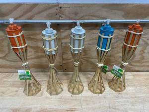 lot 67 image: Lot of 5 - Bamboo Table Torch 0515255.70
