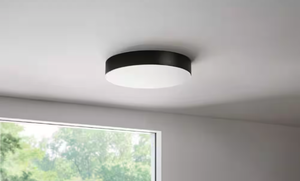 lot 52 image: Lakeshore Smart 13 in. LED Color Changing Flush Mount Matte Black Hampton Bay