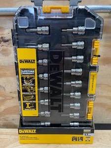 lot 41 image: DEWALT 38 in. Drive Bit Socket Set with Case (17-Piece) Model # DWMT73806CL