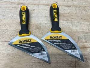 lot 47 image: Lot of 2 - DEWALT 6 Stainless Steel Clipped Knife with Soft Grip Handle Model # DXTT 2-201