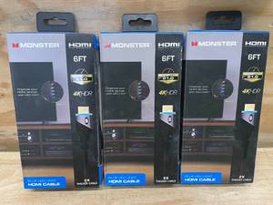 lot 96 image: Lot of 3 - Monster Blue LED Light HDMI Cables