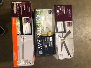 lot 23 image: Lot of Assorted Ceiling Lighting Fans Various Models and Conditions  Customer Returns See Pictures
