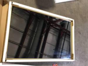 lot 36 image: Gold Rectangular Mirror  Customer Returns See Pictures