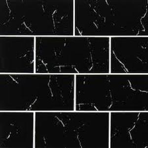 5 Boxes of MSI Nero Marquina 3 in. x 6 in. Glass Subway Wall Tile (5 sq. ft./Case) Customer Returns See Pictures