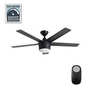 lot 3 image: Home Decorators Collection Merwry 52 in. Integrated LED Indoor Matte Black Ceiling Fan with Light Kit and Remote Control  Customer Returns See Pictures