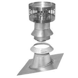 lot 4 image: Rheem 3 in. x 5 in. Vertical Concentric Termination Vent Kit Stainless Steel for Mid Efficiency Tankless Gas Water Heaters  Customer Returns See Pictures