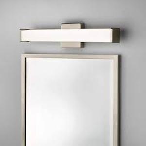 lot 34 image: Hampton Bay Astrid 24 in. Brushed Nickel 5-CCT LED Bathroom Vanity Light Bar with Frosted Glass Customer Returns See Pictures