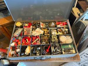 lot 107 image: Metal Organizer & Contents