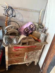 lot 163 image: Vintage Dresser & Everything on and Inside It