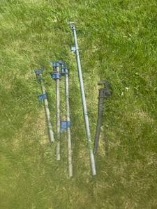 lot 205 image: Long Clamps & Pipe Wrench