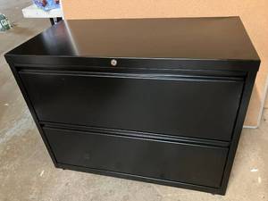 lot 131 image: Black Lateral File Cabinet