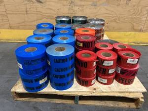 Pallet of Various Rolls of Caution Tape