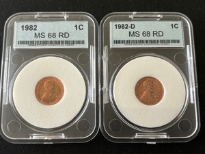 lot 44 image: 1982 Lincoln Cents MS68 Red