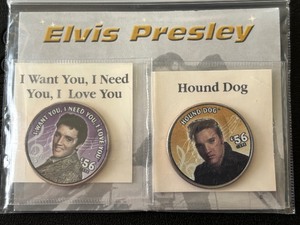lot 48 image: Elvis Presley Colorized Kennedy Half Dollars