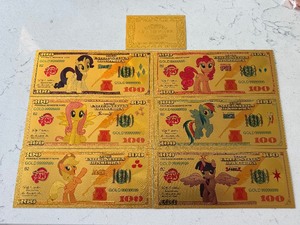 lot 52 image: 24K Gold My Little Pony $100 Dollar Banknotes