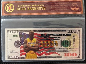 lot 53 image: .999 Fine Silver Kobe Bryant $100 Dollar Note