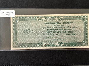 lot 54 image: 1933 Emergency Script