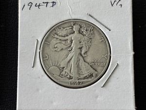 lot 13 image: 1947-D Walking Liberty Half Dollar