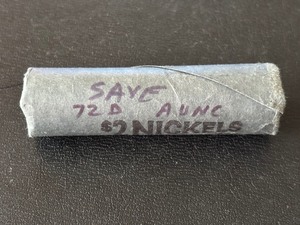 lot 121 image: 1972-D Uncirculated Nickel Roll