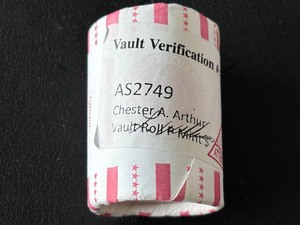 lot 98 image: Chester Arthur Dollar Roll Uncirculated Encapsulated