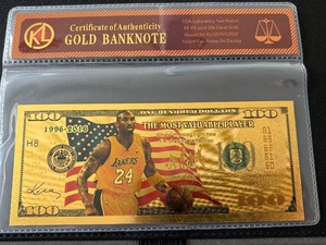 24K Gold $100 Dollar Kobe Bryant Note