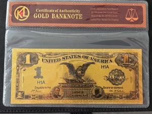 lot 31 image: 24K Gold $1 Dollar Silver Certificate
