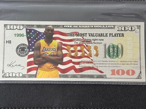 lot 32 image: Kobe Bryant $100 Dollar Silver Note