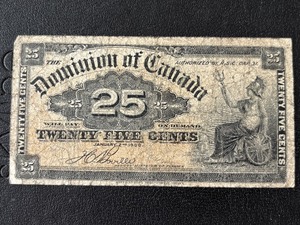 lot 38 image: 1900 Canada 25 Cent Fractional Currency