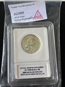 lot 113 image: 2014 Silver Native American Dollar