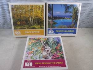 lot 85 image: (CS) 3 New 550 Piece Puzzles - Seal...