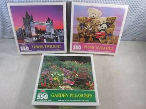 lot 124 image: (CS) 3 New 550 Piece Puzzles - Unop...