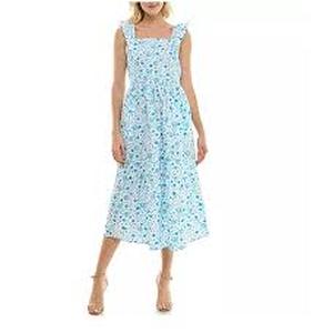 lot 118 image: Draper James Womens Dresses Draper James Blue Paisley Flutter Strap Dress